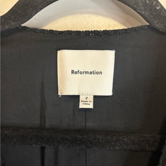 Reformation Black Lace Trim Blouse - Picture 2 of 4